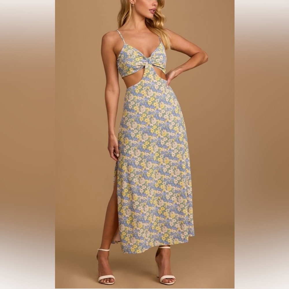 Lulus floral cutout maxi dress